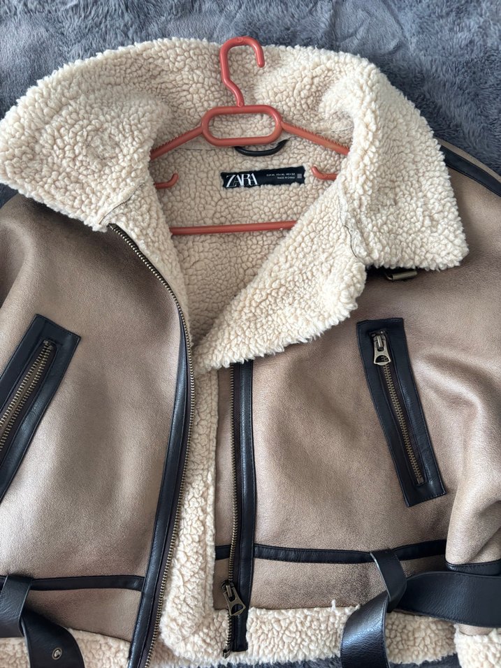 Zara Bej Kemerli Süet Kadın Ceket SIFIR - Görsel 5