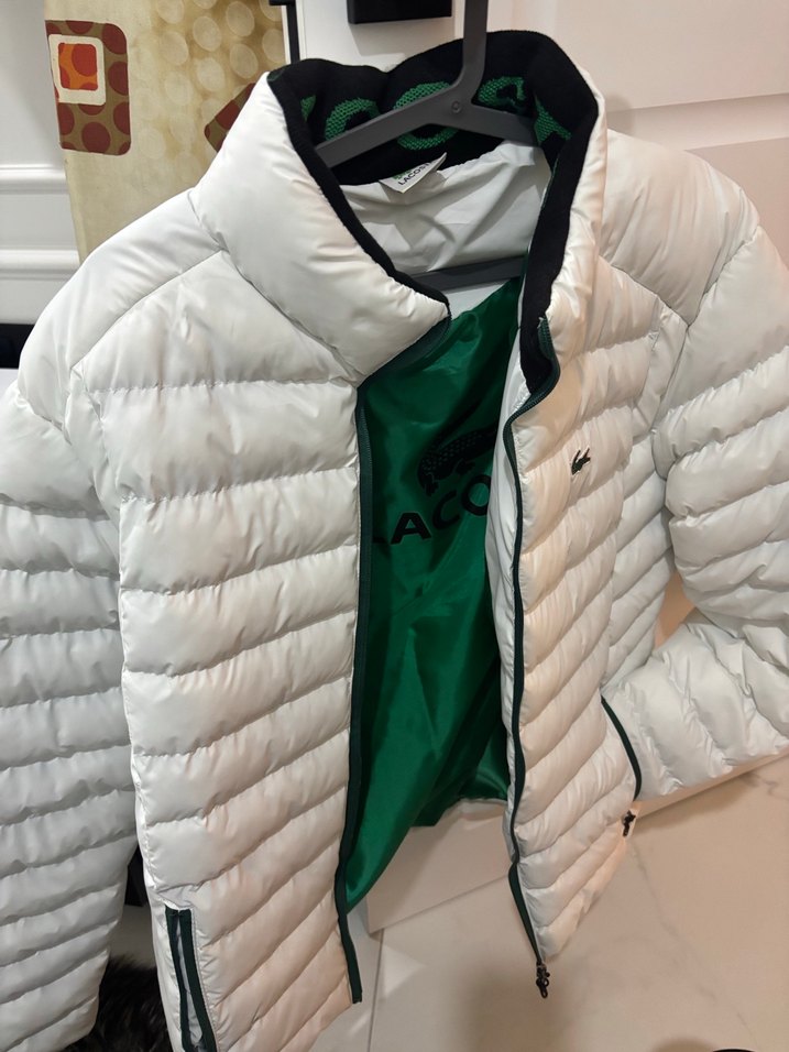 Erkek Beyaz Fermuarlı Yüksek Yakalı Mont - Görsel 2