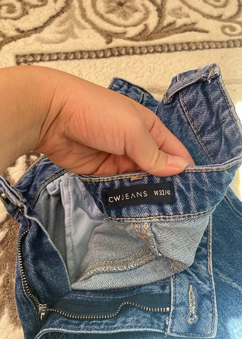 LC Waikiki Mavi Batik Desenli Bol Kesim Kadın Kot Pantolon