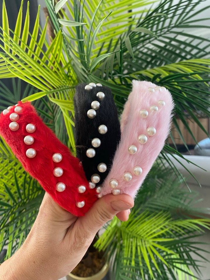 İnci Detaylı Peluş Taçlar - Görsel 3