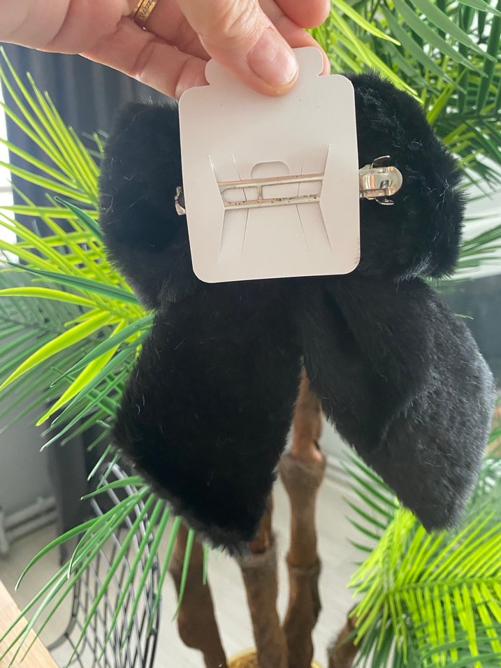 Kadın Bej Kürklü Saç Aksesuarı - Görsel 4