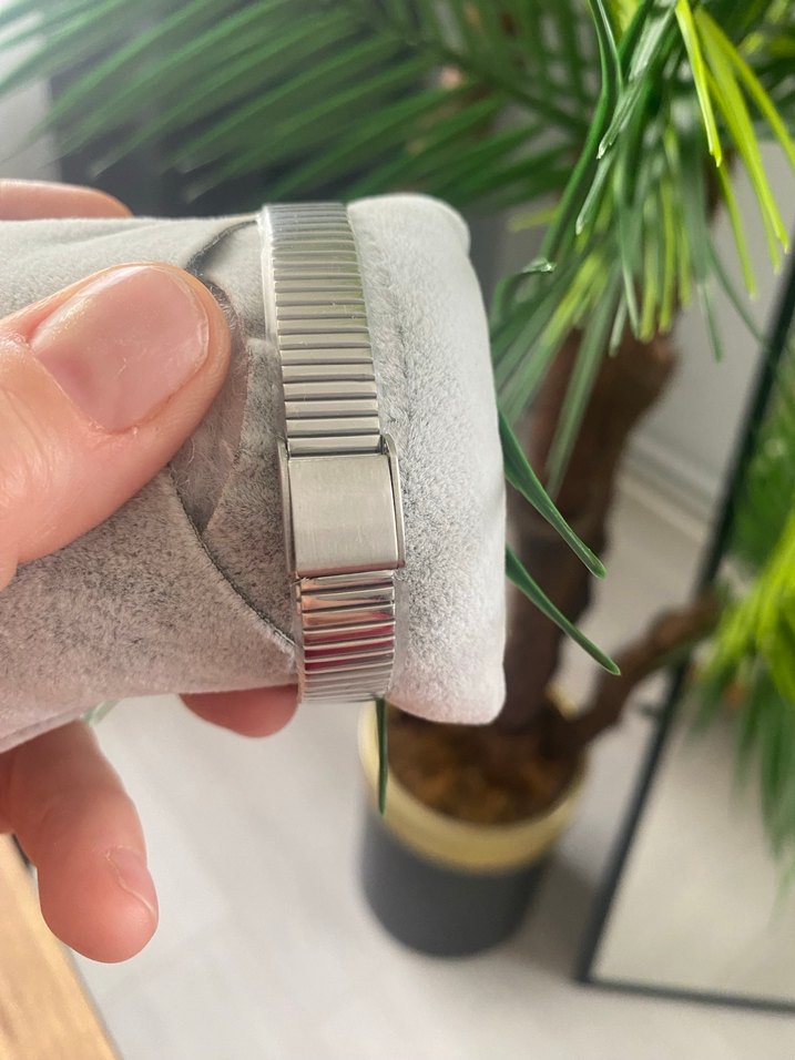 Kare Yeşil Kadranlı Kadın Kol Saati çelik - Görsel 3