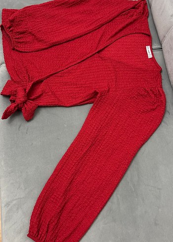 Bağlamalı balon kol bluz - Görsel 3