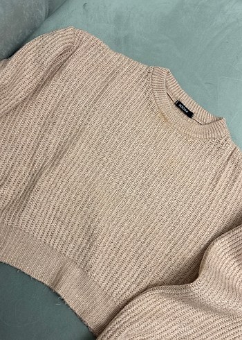 Pembe Uzun Kollu Triko Kadın Kazak - Görsel 5