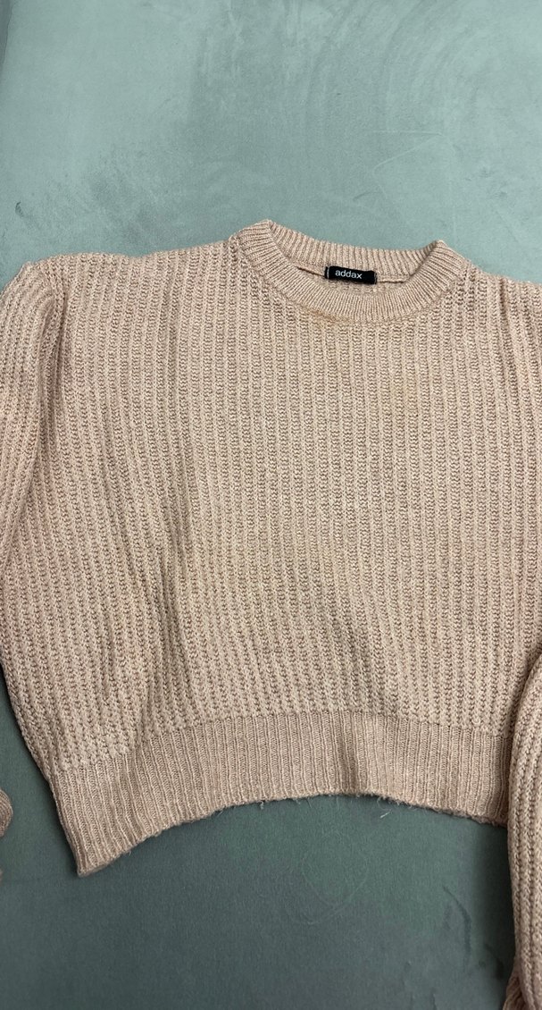 Pembe Uzun Kollu Triko Kadın Kazak - Görsel 4