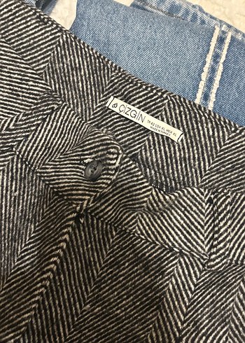 Gri kışlık yün pantolon - Görsel 4