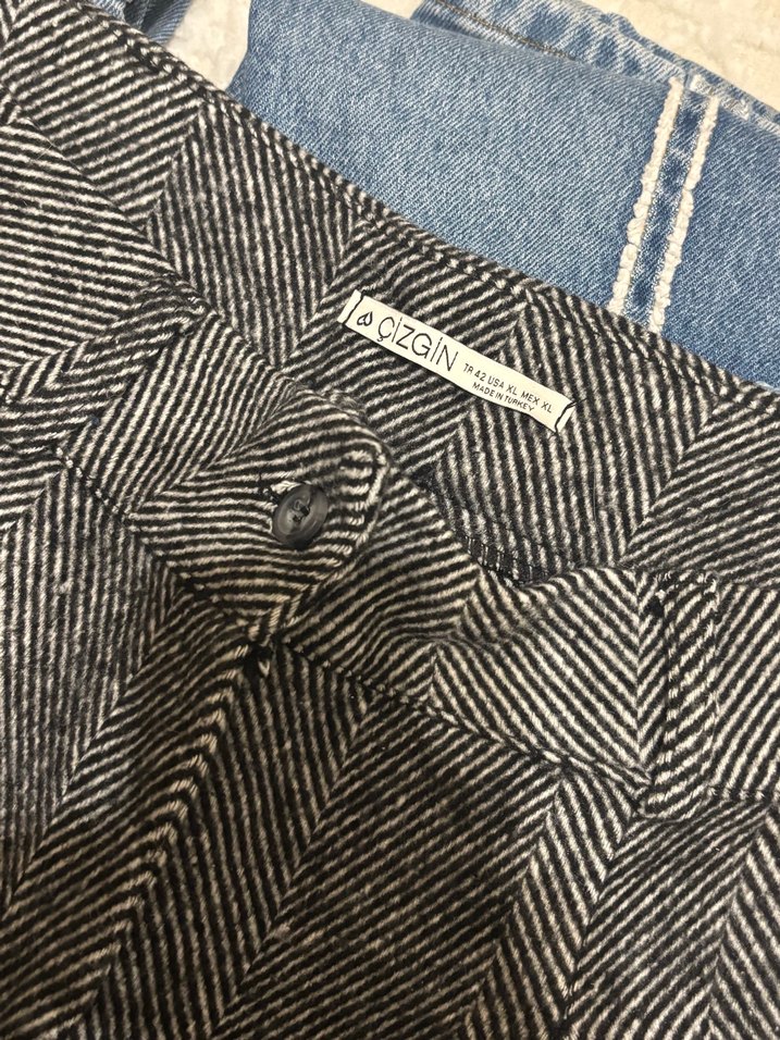 Gri kışlık yün pantolon - Görsel 4