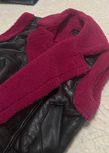 Kadın Pembe Kürklü Deri Yelek - Görsel 6