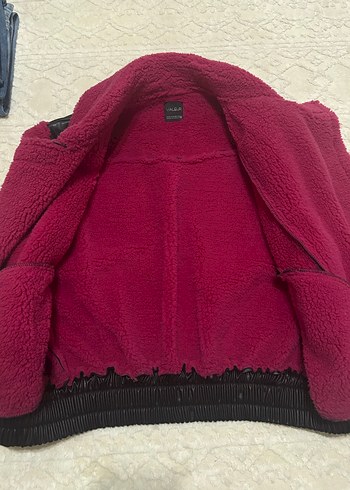 Kadın Pembe Kürklü Deri Yelek - Görsel 4