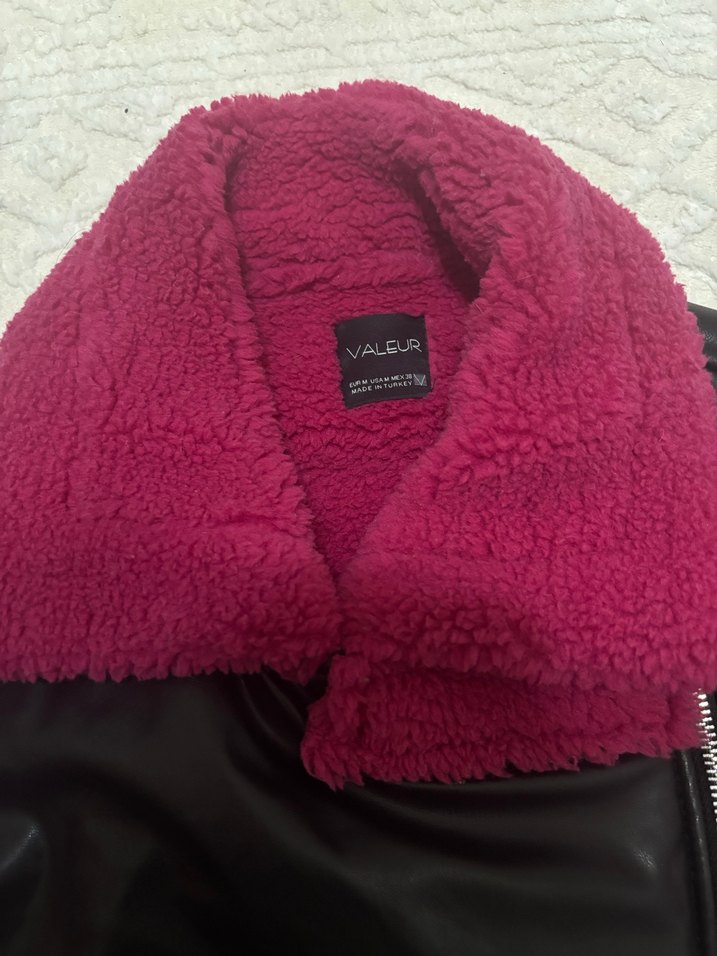 Kadın Pembe Kürklü Deri Yelek - Görsel 3