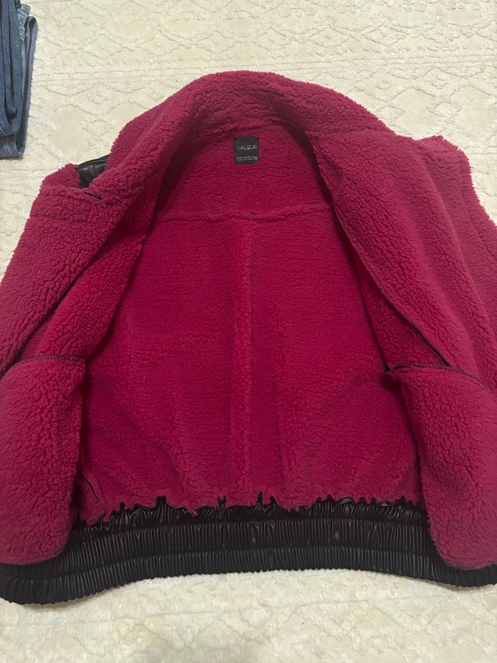 Kadın Pembe Kürklü Deri Yelek - Görsel 4