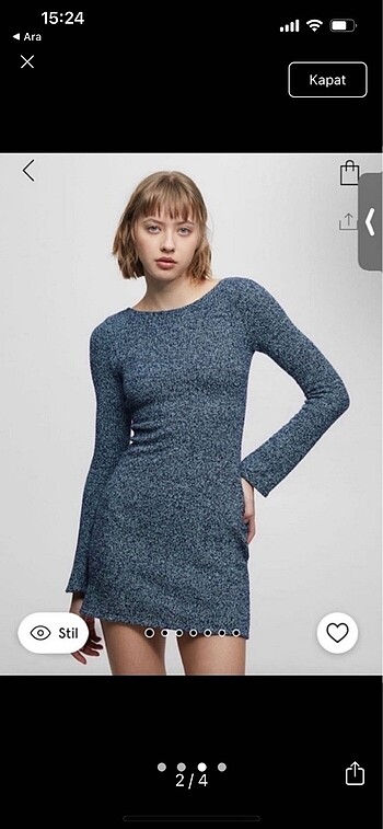 Pull and Bear pull and bear sırtı açık elbise