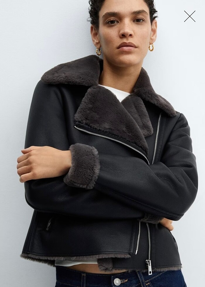 Mango kürklü ceket - Görsel 2