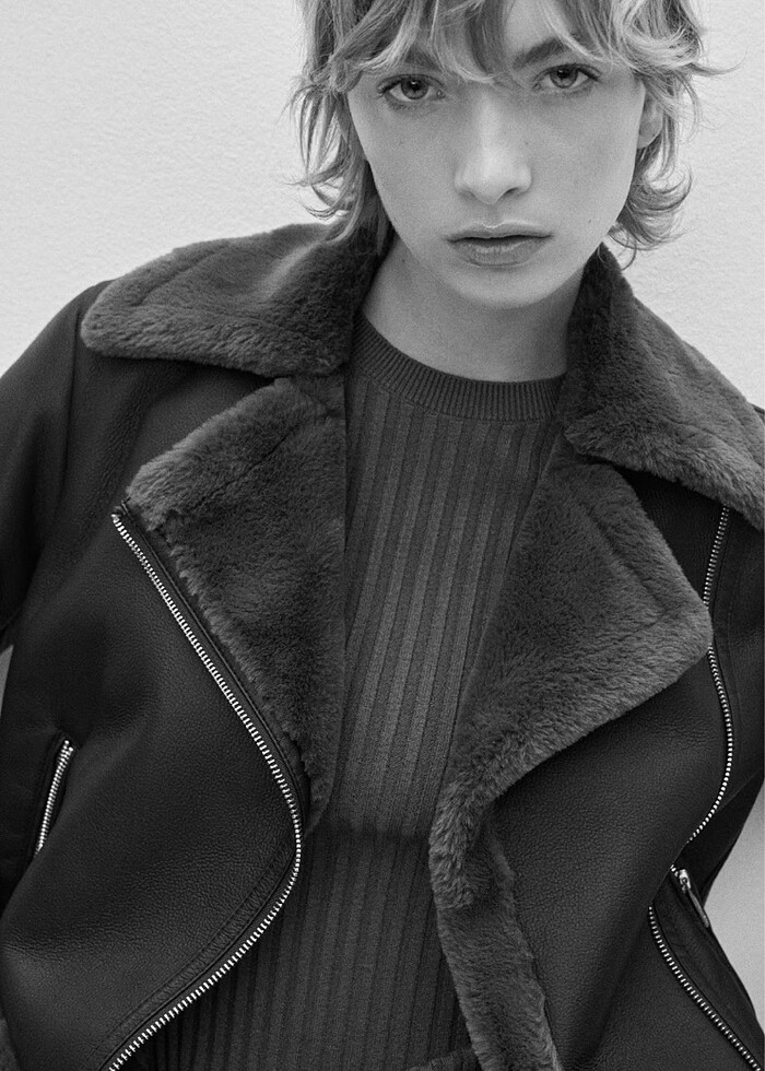 Mango kürklü ceket - Görsel 3