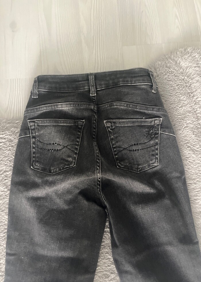 Denim siyah pantolon - Görsel 5