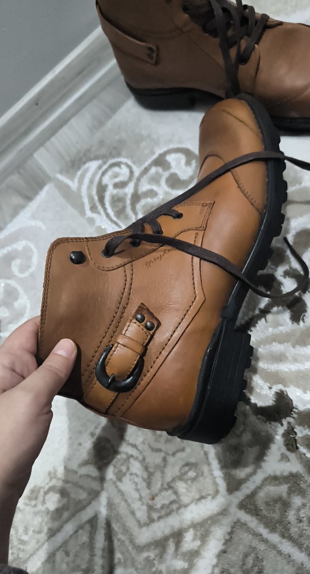 Kahverengi Deri Erkek Botlar - Görsel 3