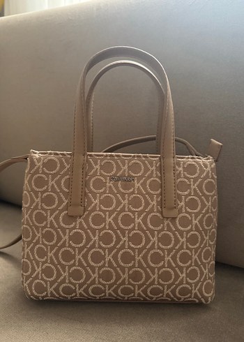 Bej Desenli Kadın CK Çapraz Çanta - Görsel 2