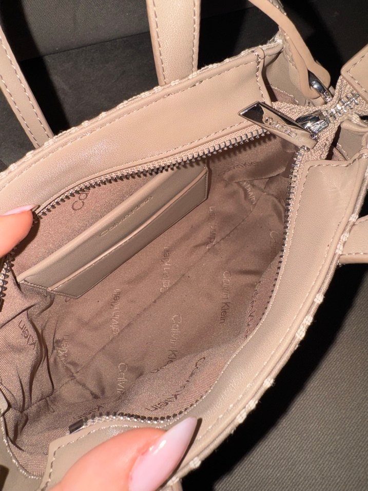 Bej Desenli Kadın CK Çapraz Çanta - Görsel 3