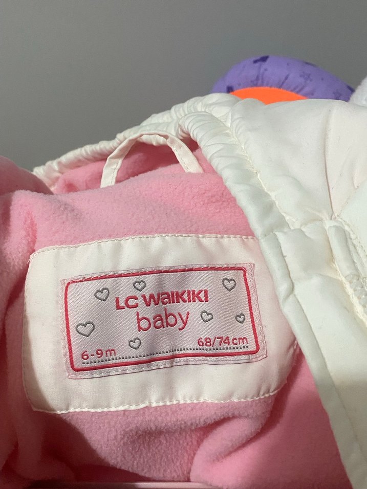 Kız Bebek Beyaz Nakışlı Kar Tulumu - Görsel 4