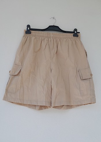 xl Beden Vintage Kargo Bol Kesim Bej Şort