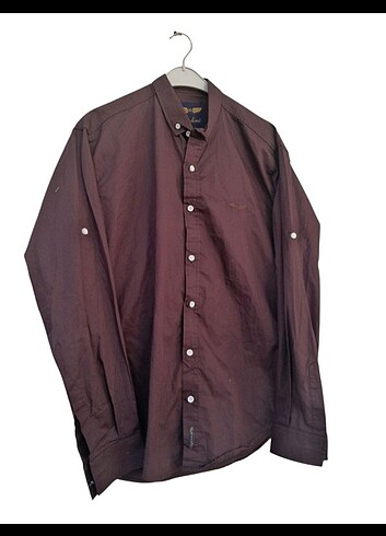 Vintage Oversize Kahverengi Uzun Kollu Gömlek