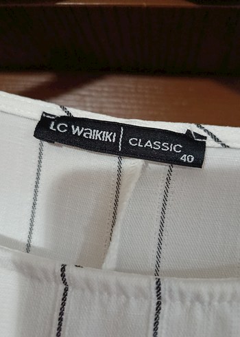 Çizgili Keten Midi Elbise - Görsel 5