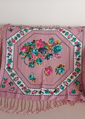 Pembe Püsküllü Bohem Kadın eşarp - Görsel 2