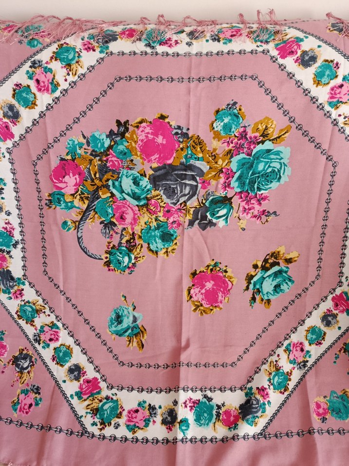 Pembe Püsküllü Bohem Kadın eşarp - Görsel 5