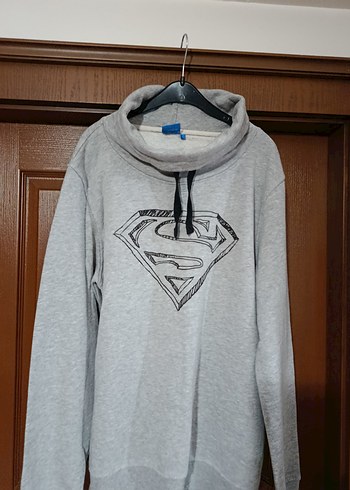 Gri Baskılı Kapüşonlu Erkek Sweatshirt - Görsel 3