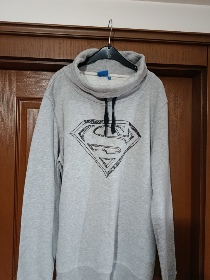 Gri Baskılı Kapüşonlu Erkek Sweatshirt - Görsel 3