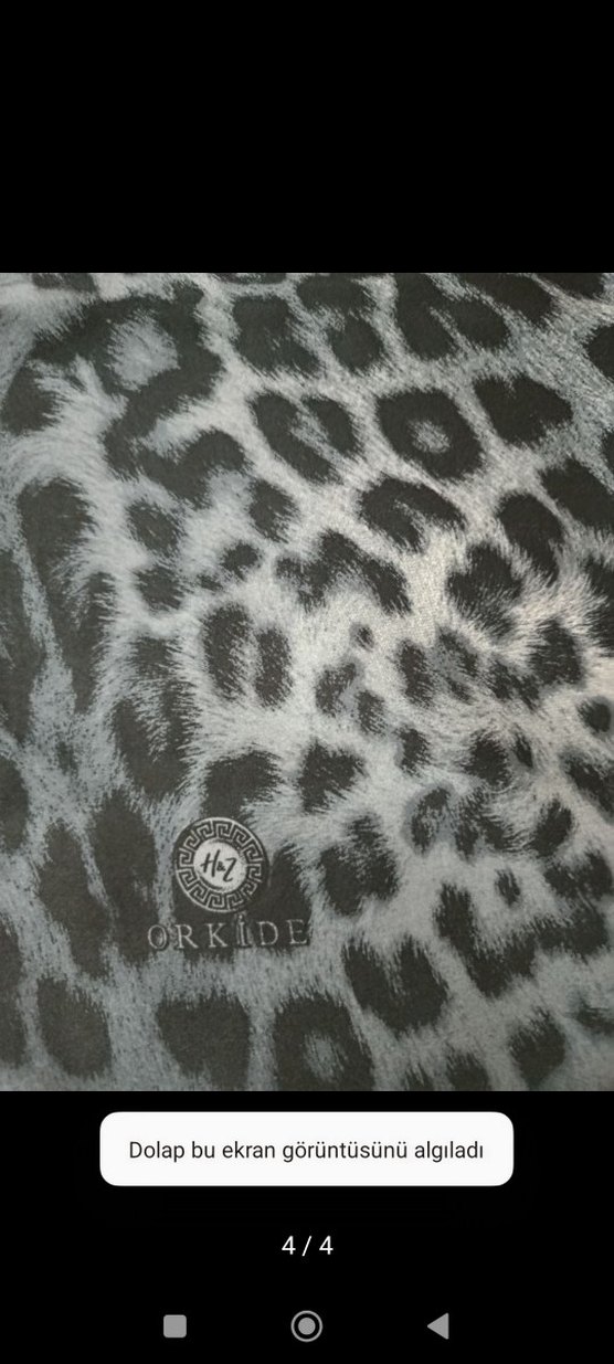 Kadın Gri Leopar Desenli Kürk Detaylı eşarp - Görsel 4