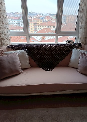 Siyah Dantel Örgü Kadın Şal - Görsel 6