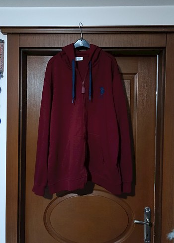 Bordo Kapüşonlu Fermuarlı Erkek Sweatshirt - Görsel 2