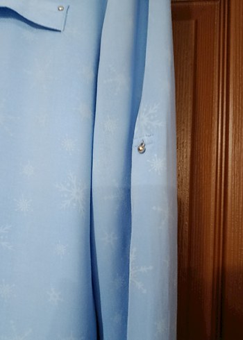 Mavi  Kadın Gömlek, Düğmeli, Salaş Kesim - Görsel 3