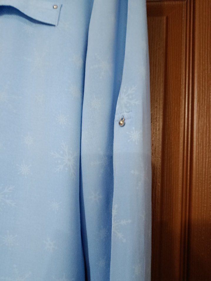 Mavi  Kadın Gömlek, Düğmeli, Salaş Kesim - Görsel 3