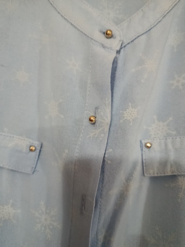 Mavi  Kadın Gömlek, Düğmeli, Salaş Kesim - Görsel 4