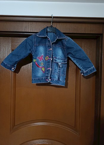 Renkli Nakışlı Kız Kot Ceket - Görsel 2