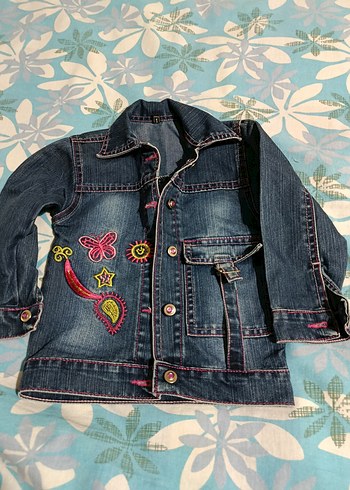 Renkli Nakışlı Kız Kot Ceket - Görsel 4