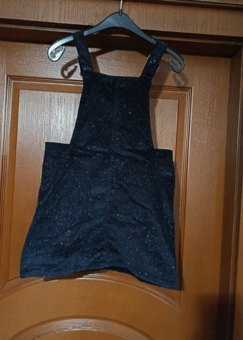 Kızlar İçin Siyah kadife Askılı etek - Görsel 4