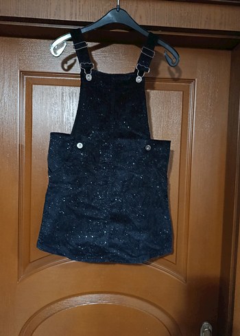 Kızlar İçin Siyah kadife Askılı etek - Görsel 2