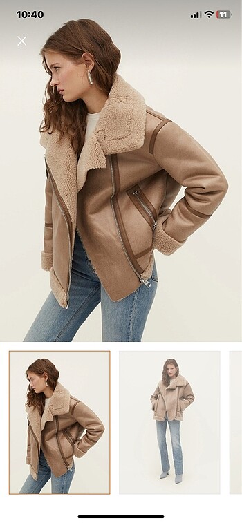 Acilll satılık Stradivarius suni yünlü biker ceket