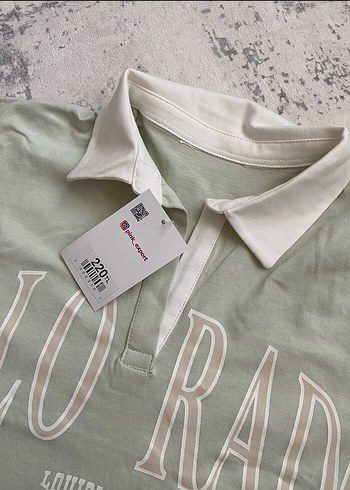 Kız Yeşil Baskılı Kısa Kollu Polo Tişört - Görsel 2