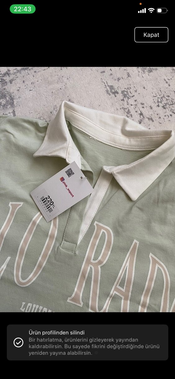 Kız Yeşil Baskılı Kısa Kollu Polo Tişört - Görsel 2