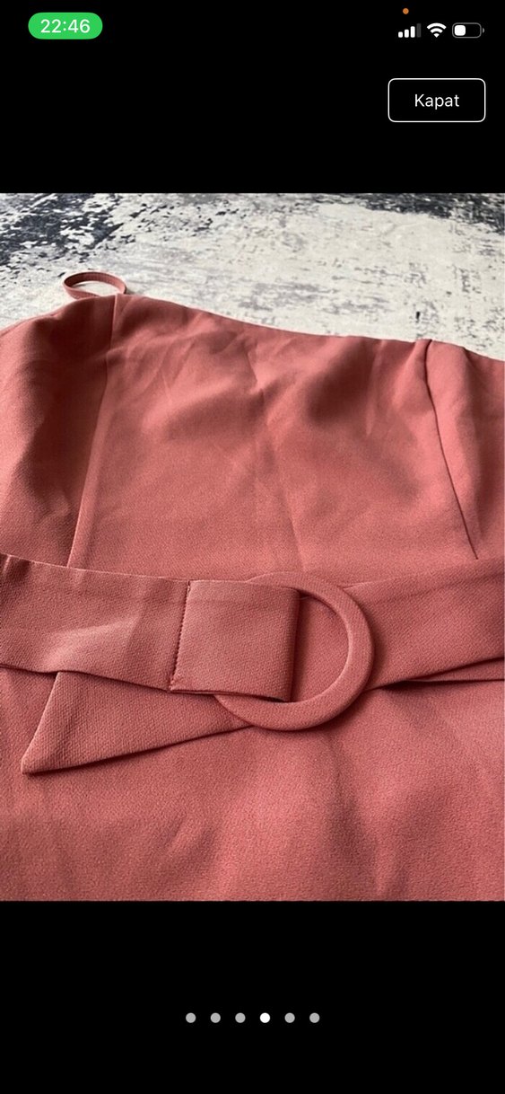 Pembe Kemerli Midi Elbise - Görsel 4