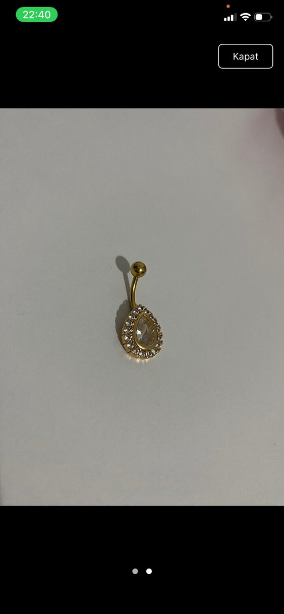 Altın Renkli Parlak Göbek Piercingi - Görsel 2