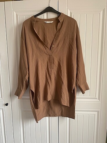 Zara Kahverengi Oversize Gömlek