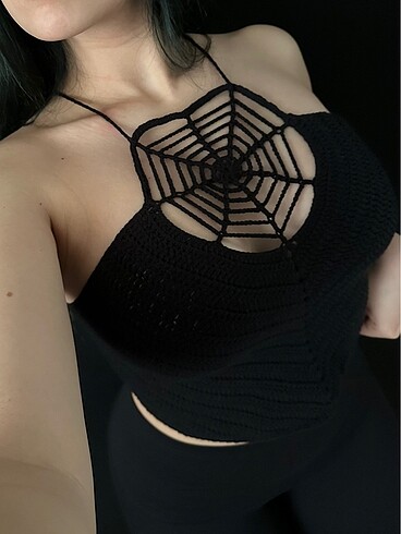 Gothic Spider Web Crochet Top