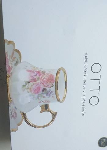 Altın Detaylı Porselen Çay Fincan Seti - Görsel 4