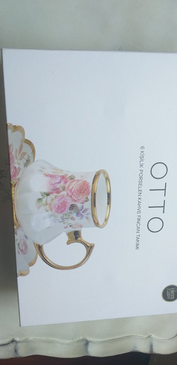 Altın Detaylı Porselen Çay Fincan Seti - Görsel 4