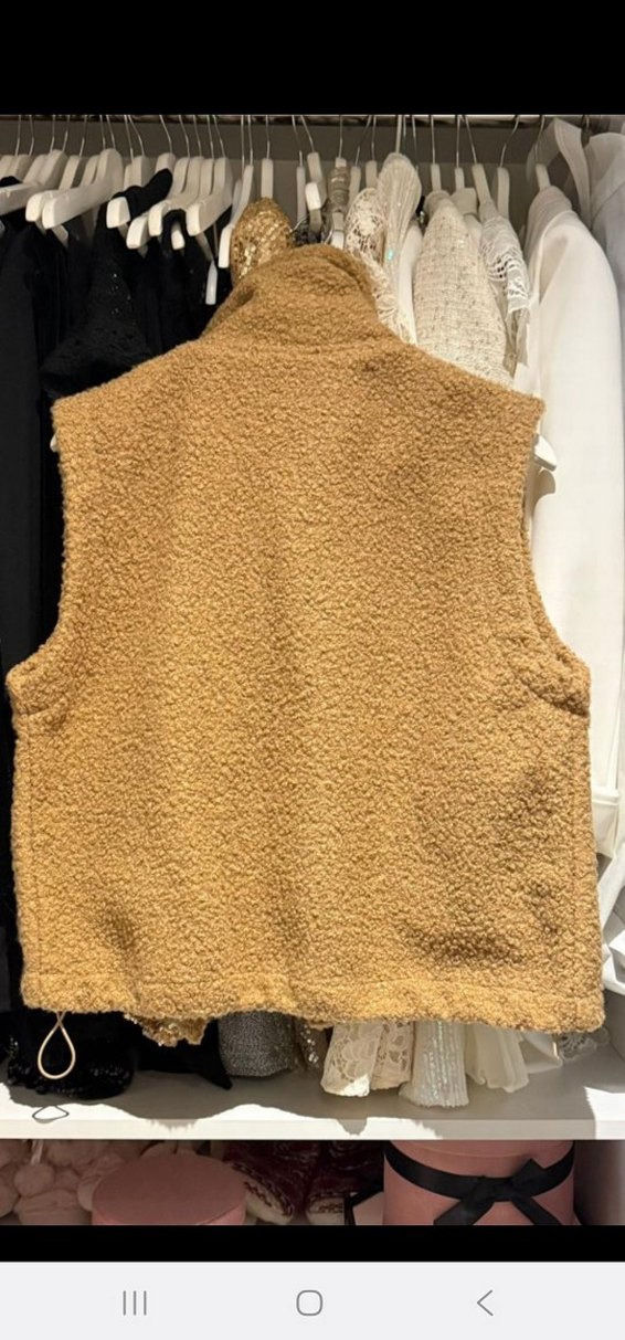 Kızlar için kahverengi kürklü yelek - Görsel 4